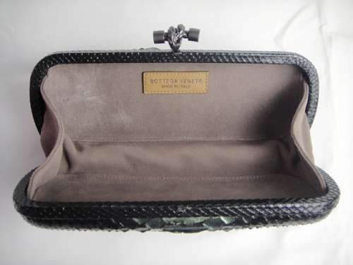 Bottega Veneta Clutches New Knot 8652 silver black green snake